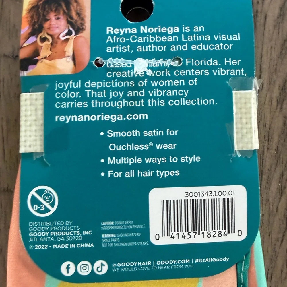 Goody Ouchless Teal and Coral Printed Hair Scarf